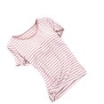 thumbnail image 1 of Plebaso Womens Striped Pajama Tops Sleepwear Womens Short Sleeve Pj Sleep Shirts with Built in Bras, 1 of 9