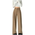 thumbnail image 1 of Plebaso Womens Suit Pants High Waisted Solid Color Straight Leg Business Pants Ladies Casual Pants with Pockets, 1 of 6