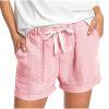thumbnail image 1 of Plebaso Womens Summer Shorts Lightweight Casual Eyelet Shorts Hollow out Beach Vacation Shorts with Pockets, 1 of 6