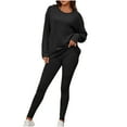 thumbnail image 1 of Plebaso Womens Sweatsuits Two Piece Long Sleeve Knit Tops and Leggings Lounge Suit Ladies Sportswear, 1 of 6