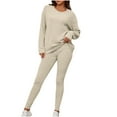 thumbnail image 1 of Plebaso Womens Sweatsuits Two Piece Long Sleeve Knit Tops and Leggings Lounge Suit Ladies Sportswear, 1 of 6