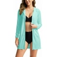 thumbnail image 1 of Plebaso Womens UPF 50+ Cardigan Long Sleeve Open Front Sun Shirts Lightweight Sun Protection Beach Cover Up, 1 of 7