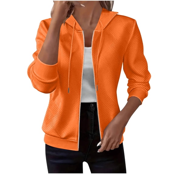 Plebaso Womens Zip up Hoodies Long Sleeve Sweatshirt Jacket Hooded Drawstring Casual Loose Outerwear