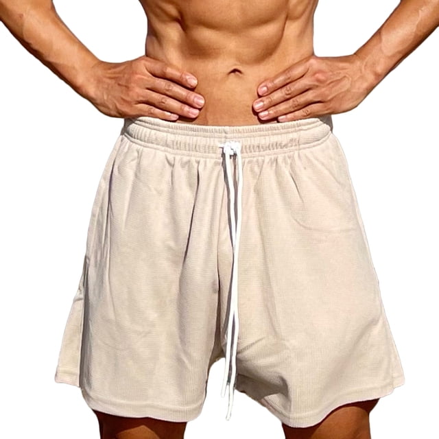 Plebaso Workout Shorts for Men Activewear Drawstring Sports Shorts Loose Gym Shorts for Running Training