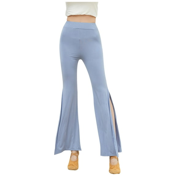 Plebaso Yoga Bell-bottoms Pants for Women Casual Solid Color High Waist Wide Leg Pants Women's Loose Workout Out Pants