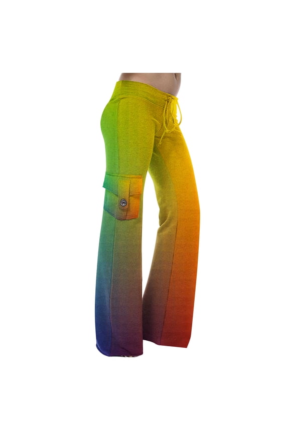 Yoga Cargo Pants for Women Casual Gradient Color High Waist Wide Leg Pants Women's Loose Workout Out Pants