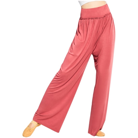 Plebaso Yoga Gym Pants for Women Casual Solid Color High Waist Wide Leg Pants Women's Loose Workout Out Pants