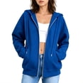 thumbnail image 1 of Plebaso Zip up Hoodies for Women Long Sleeve Drawstring Sweatshirt Casual Hooded Jacket with Pockets, 1 of 6