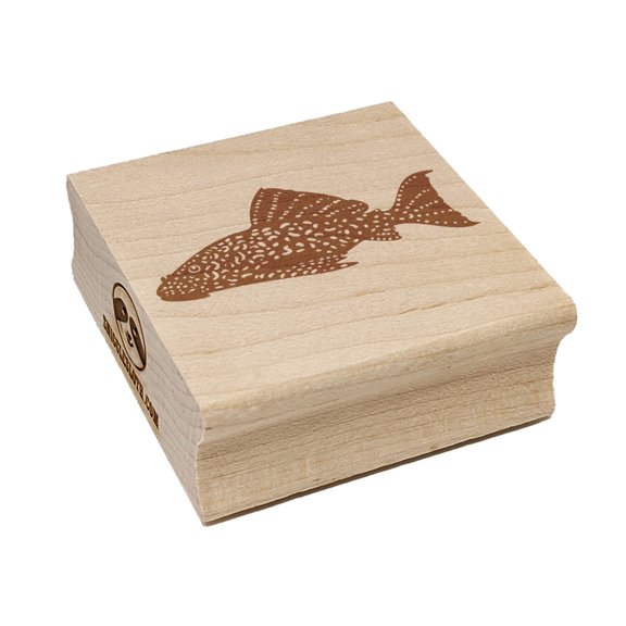 Plecostomus Algae Eating Aquarium Fish Square Rubber Stamp Stamping Scrapbooking Crafting - Small 1.25in