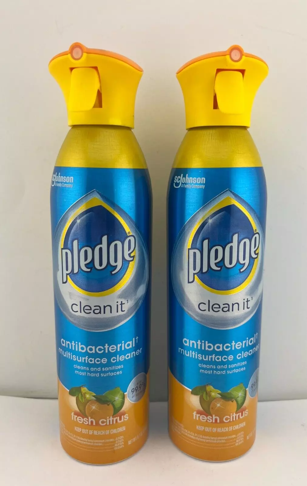 Pledge Antibac Multi Surface Cleaner, Spray, Citrus 9.7Oz Ea. 2 Pk - Free Ship!