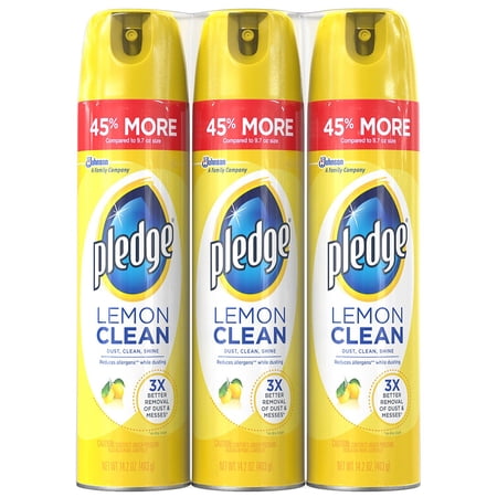 Pledge Beautify It Lemon Enhancing Clean Wood Polish Spray 3 Pk 14.2 oz
