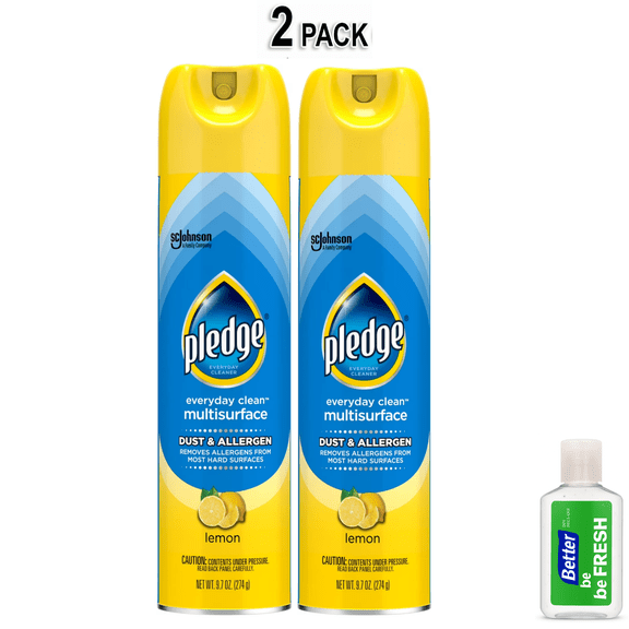 Pledge Clean It Dust & Allergen Multi Surface Cleaner Spray, Spring Cleaning Supplies, Lemon Scent