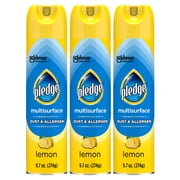 Pledge Clean It Dust & Allergen Multisurface Cleaner Spray, Lemon Scent, 9.7 oz, 3 Count