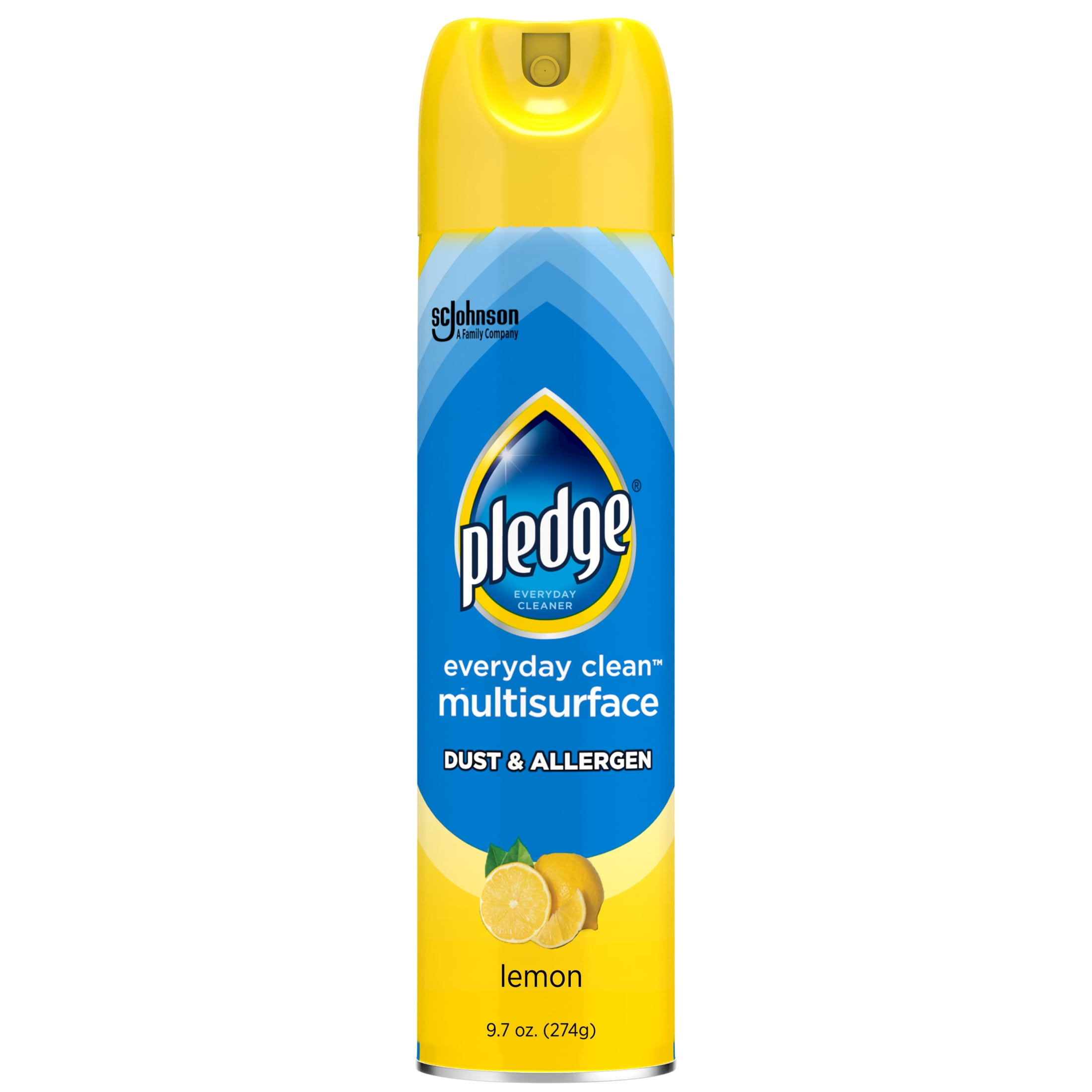 Pledge Clean It Dust & Allergen Multi Surface Cleaner Spray, Spring Cleaning Supplies, Lemon Scent, 9.7 Ounce