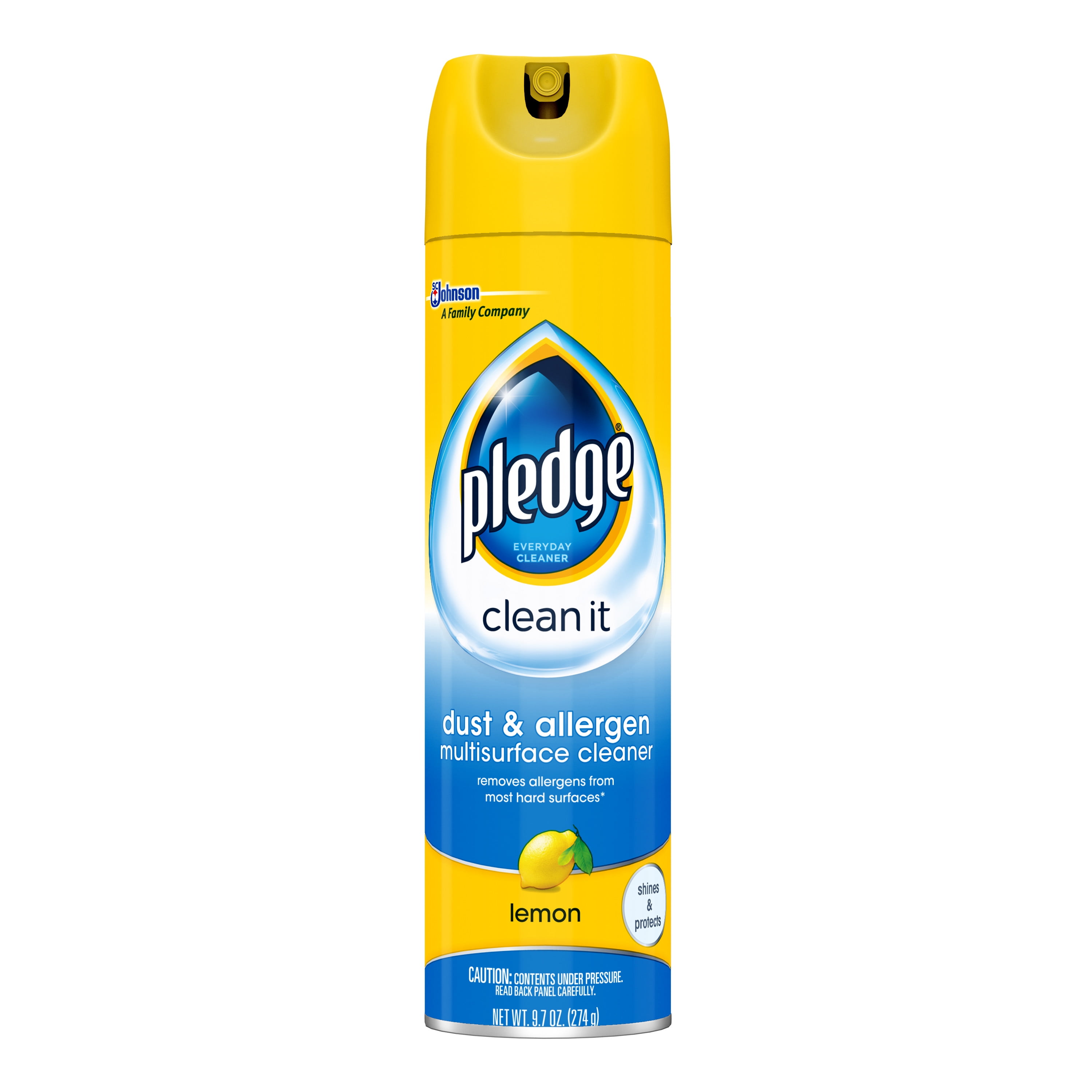 Pledge Dust & Allergen Multisurface Cleaner, All Purpose Cleaner, Lemon, 9.7 oz