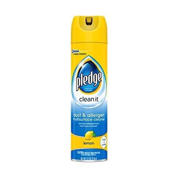 Pledge Dust & Allergen Multisurface Cleaner, Lemon - Multisurface - Pack of 6, 9.7 oz
