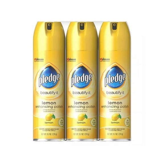 Pledge Enhancing Furniture Polish Spray, Lemon (9.7 oz., 3 pk.)