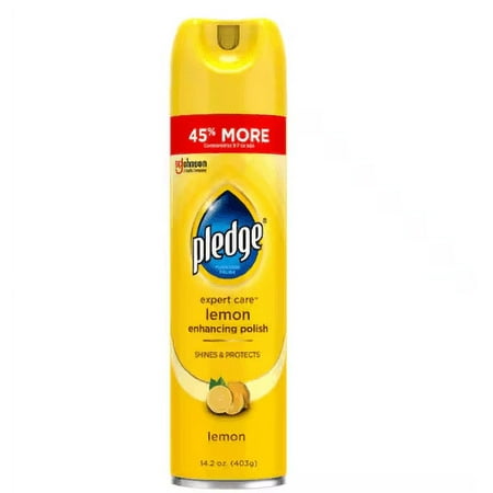Pledge Expert Care Lemon Enhancing Polish, Aerosol, Lemon, 14.2 oz