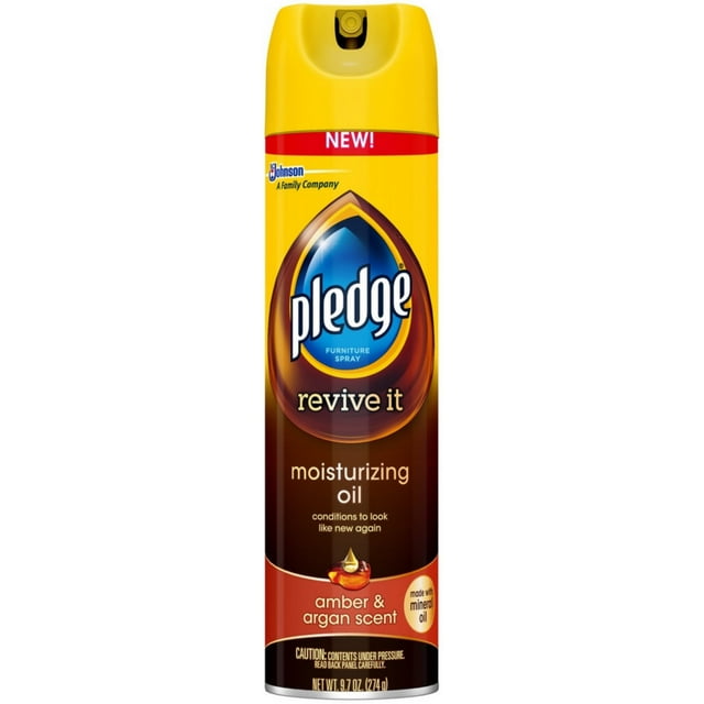 Pledge Extra Moisturizing Furniture Spray, Amber & Argan Scent 9.70 oz (Pack of 2)