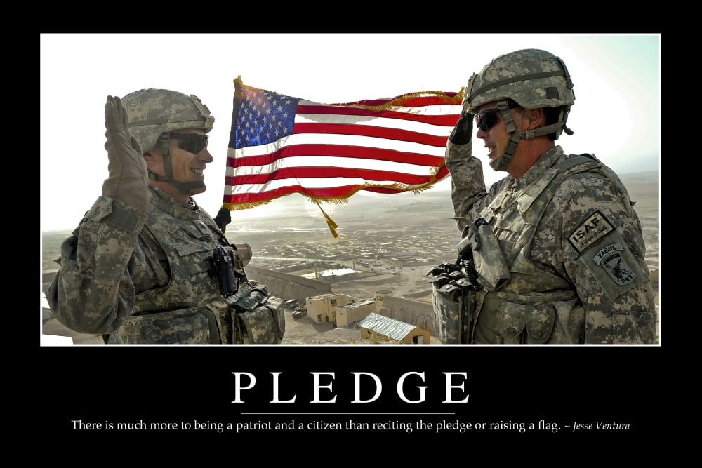 Pledge Inspirational Quote and Motivational Poster Canvas Art - Stocktrek Images (34 x 23)