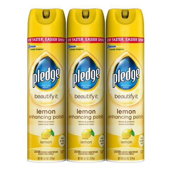Pledge Lemon Enhancing Polish 9.7 Ounces, 3 count