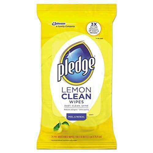 Pledge Lemon Scent Wet Wipes, 24 Ct