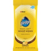 Pledge Lemon Wipes - Disposable Household Cleaning Wipes, Citrus Scent - 24 Count