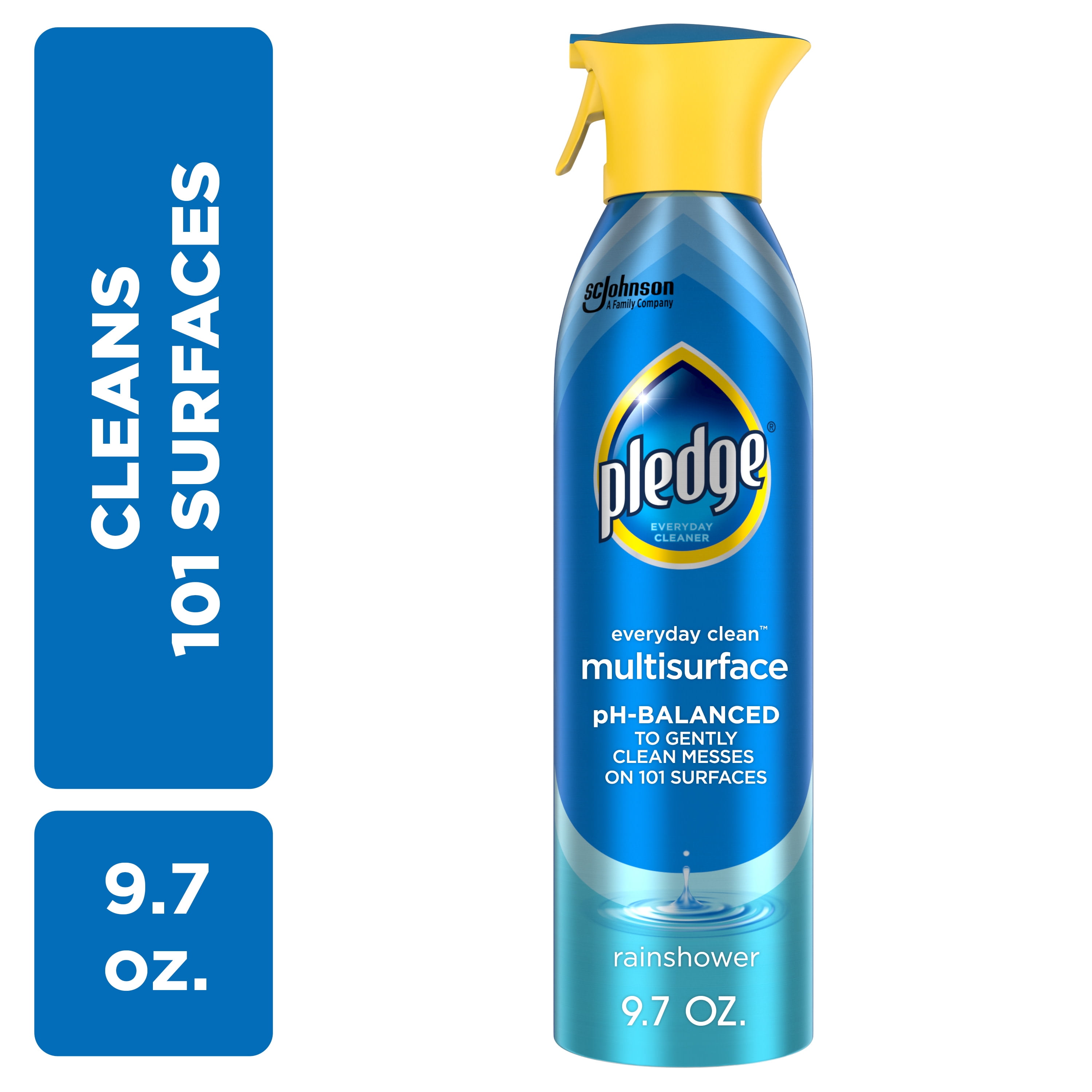 Pledge Everyday Cleaner Multi Surface Cleaner, All Purpose Cleaner, Aerosol, Rainshower Scent, 9.7 oz
