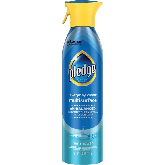 Pledge Multi-Surface Cleaner Everyday Clean - Streak-Free, Rainshower Scent - 9.7 Oz, 2 Pack