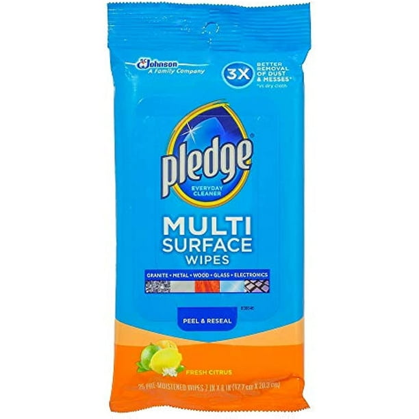 Pledge Multi Surface Everyday Wipes, 25 Each