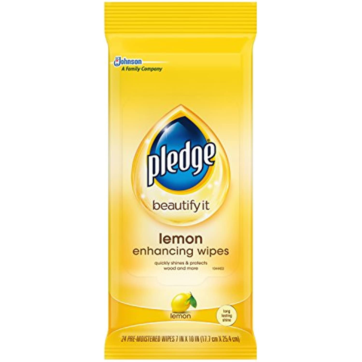 Pledge Multi-Surface Furniture Polish Wipes, Works on Wood, Granite, and  Leather, Cleans and Protects, Lemon, Pack Of 2 - (24 Total Wipes)