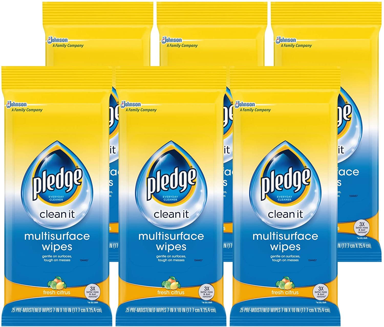 Pledge MultiSurface Furniture Polish Wipes, Works on Wood, Granite, and Leather, Cleans and