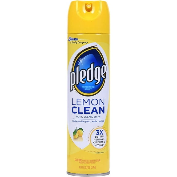 Pledge Multisurface Cleaner Spray - Lemon Scent, Works on Wood, Granite, Leather, Stainless Steel - 9.7 oz, Pack of 3