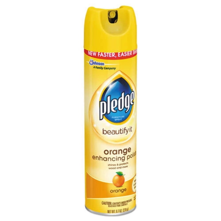 Pledge Orange Furniture Polish, 9.7 OZ, Wood Oil Gloss, Surface