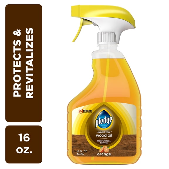 Pledge Wood Oil, Expert Care, Trigger, Orange Scent, 16 oz (Pack 1)