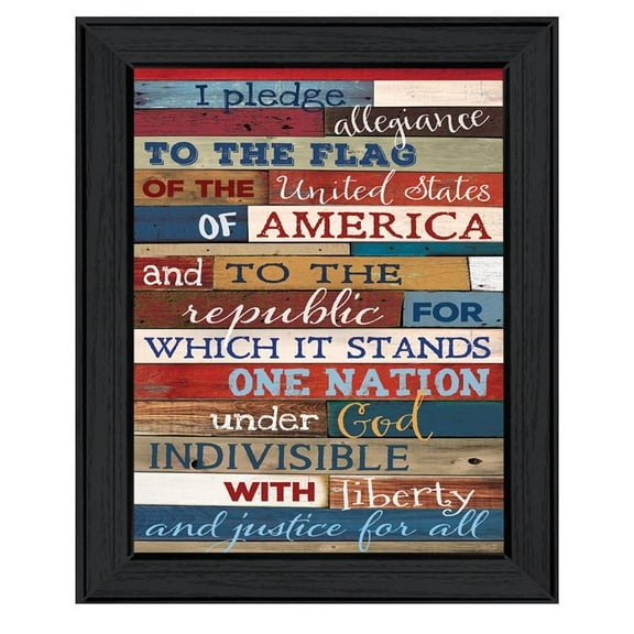 Pledge of Allegiance By Marla Rae Printed Wall Art Wood Multi-Color