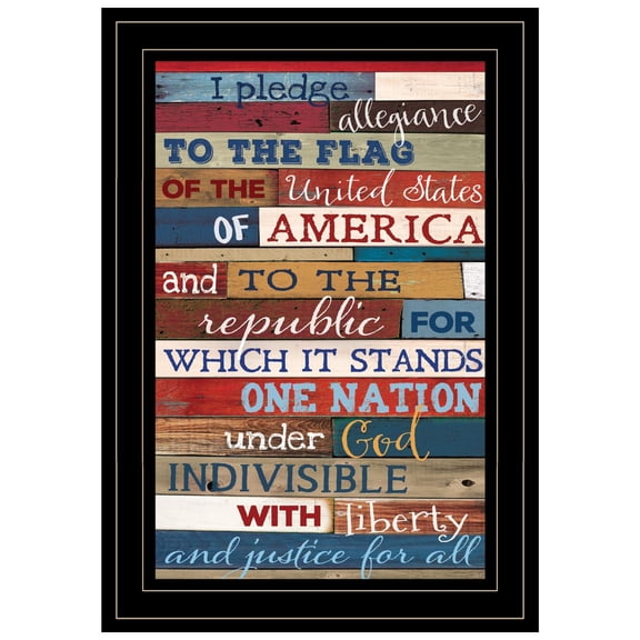 TrendyDecor4U Pledge Of Allegiance By Marla Rae Framed Print MA1095F-704G