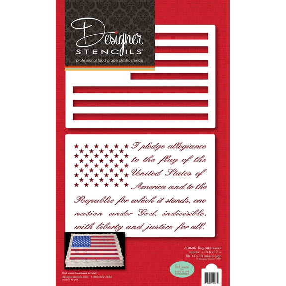 Pledge of Allegiance Flag Cake/Craft Stencil