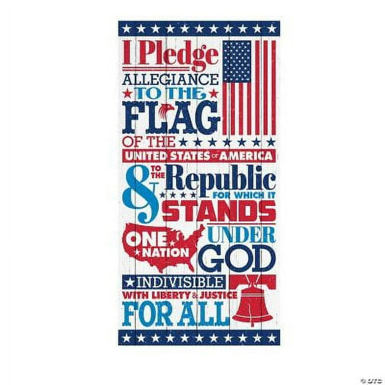 Pledge of Allegiance Patriotic Door Banner, Fourth of July, Party Decor, 1  Piece 