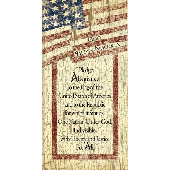 Pledge of Allegiance Poster Print by Linda Spivey (12 x 24)