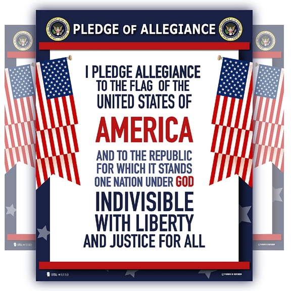 Pledge of Allegiance poster Extra LARGE LAMINATED American flag HUGE print for classroom décor chart usa sign 24x30
