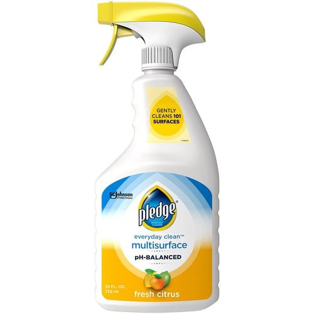 Pledge Everyday Clean pH-Balanced Multisurface Cleaner - 25 fl oz (0.8 quart) - Fresh Citrus ScentTrigger Bottle - 6 / Carton - pH Balanced, Pleasant Scent - White Pledge Everyday Clean pH-Balanced Multisurface Cleaner - 25 fl oz (0.8 quart) - Fresh Citrus ScentTrigger Bottle - 6 / Carton - pH Balanced, Pleasant Scent - White
