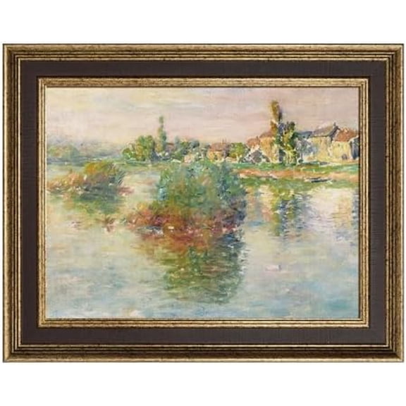 Plein Air Frame for 18x24 Vintage Wall Art Prints, No Cover & Back, Mid-century Canvas Frames with 2.2" Width for French Countryside Still Life Paintings Hallway Guest Room Decor (Brown Gold)