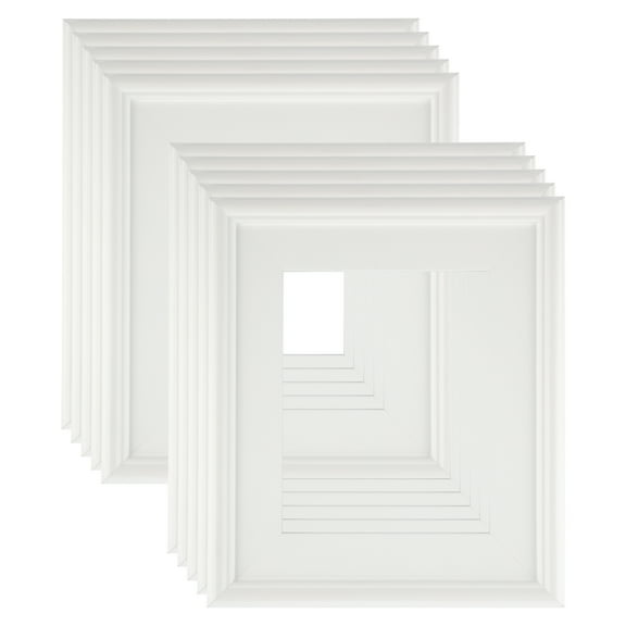 Creative Mark Plein Air Style Frame, White 12x16" - 10 Pack - 2.75" Wide Moulding with 1/2" Rabbet Depth, No Glass or Backing, Museum Quality, For Art Panels, Stretched Canvas & Pictures