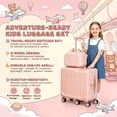 thumbnail image 1 of Plenkra 20 Inch Ride-On Luggage with Small Carry-On Suitcase, 6 Spinner Wheels & Retractable Handle, Hardshell Carry-On Suitcase for Smooth Rolling, Fun Scooter Suitcase for Travel, 1 of 8