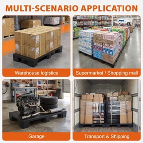 Plenkra 2Pcs Heavy-Duty Plastic Storage Pallet, 40x20x5.5 Inches, Stackable Warehousing Pallets, HDPE, Supports 2000 lbs, Waterproof Industrial Grade Pallets