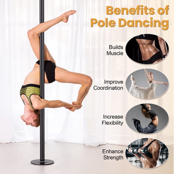 Plenkra Professional Dancing Pole, 45mm Spinning & Static Dancing Pole Kit, Heavy-Duty Height Adjustable Fitness Pole