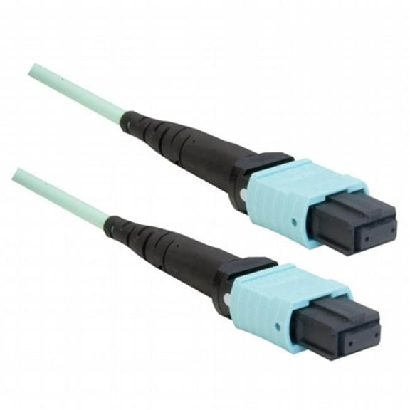 Plenum Fiber Optic Cable, MTP / MTP (MPO), Multimode, Duplex, 24 Strand, 100 Gbps, 50/125, 5 meter (16.5 feet), CableWholesale