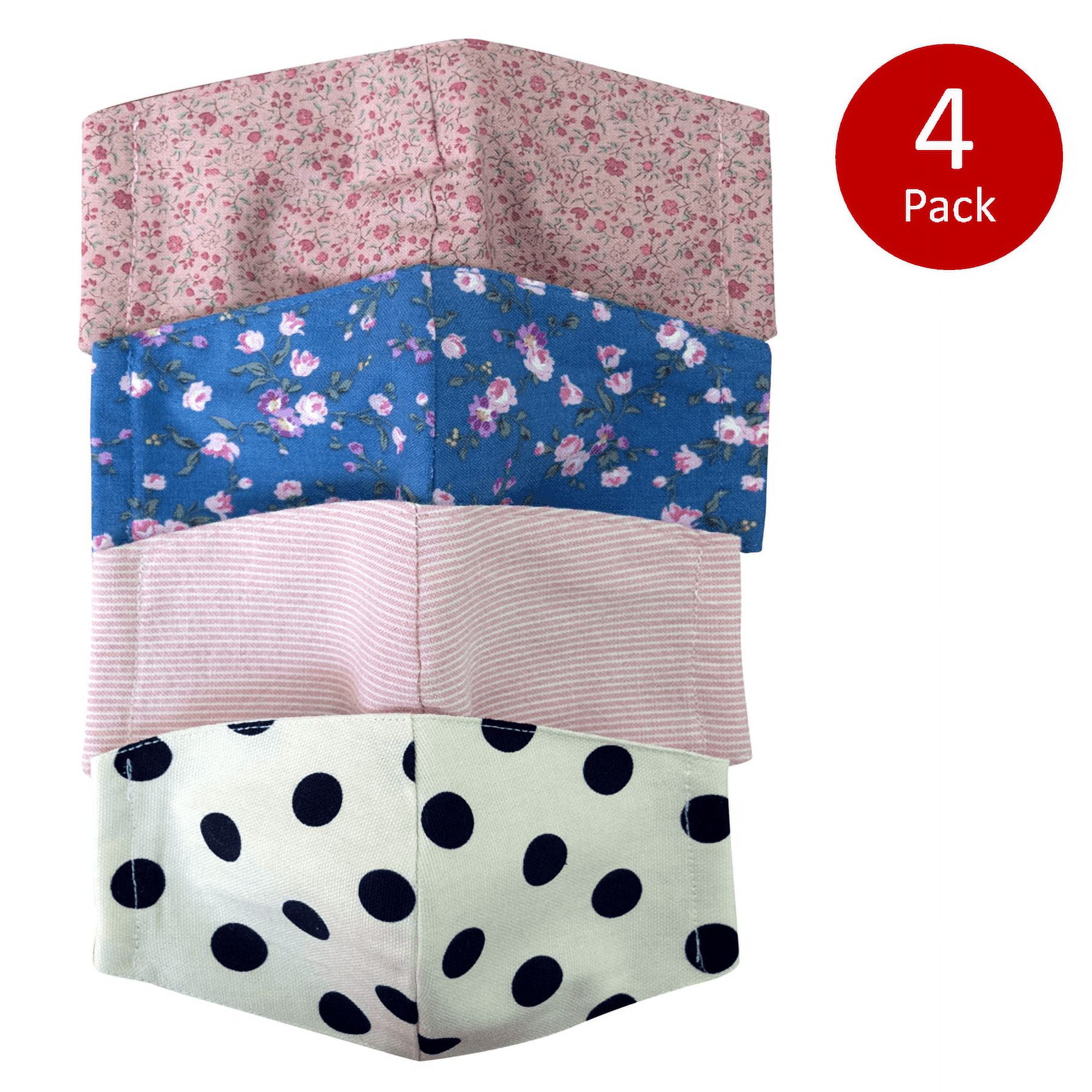 [Plepop] Kids Fashion Cotton Face Mask / Children's Washable Facial Cover 4ea SET