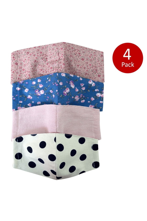 [Plepop] Kids Fashion Cotton Face Mask / Children's Washable Facial Cover 4ea SET